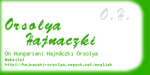 orsolya hajnaczki business card